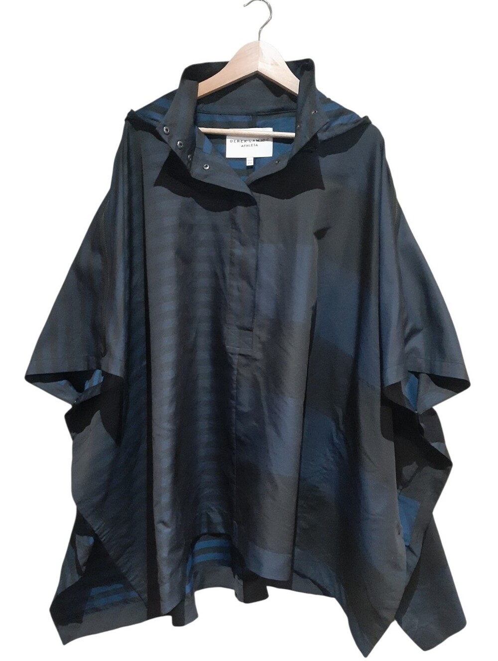 Derek Lam 10C Athleta Stripe Space TBESS Limited Edition 2016 Poncho Black Blue